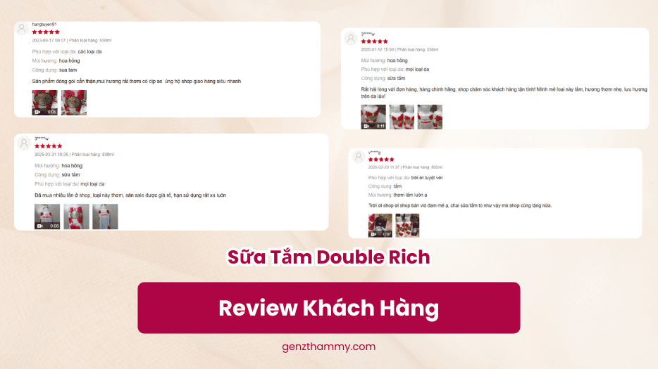 Review Khách Hàng Sử Dụng Sữa Tắm Double Rich